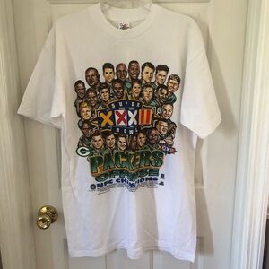 Vintage Super Bowl XXXII Green Bay Packers 1997 T-shirt NFL Football Sz L NWOT